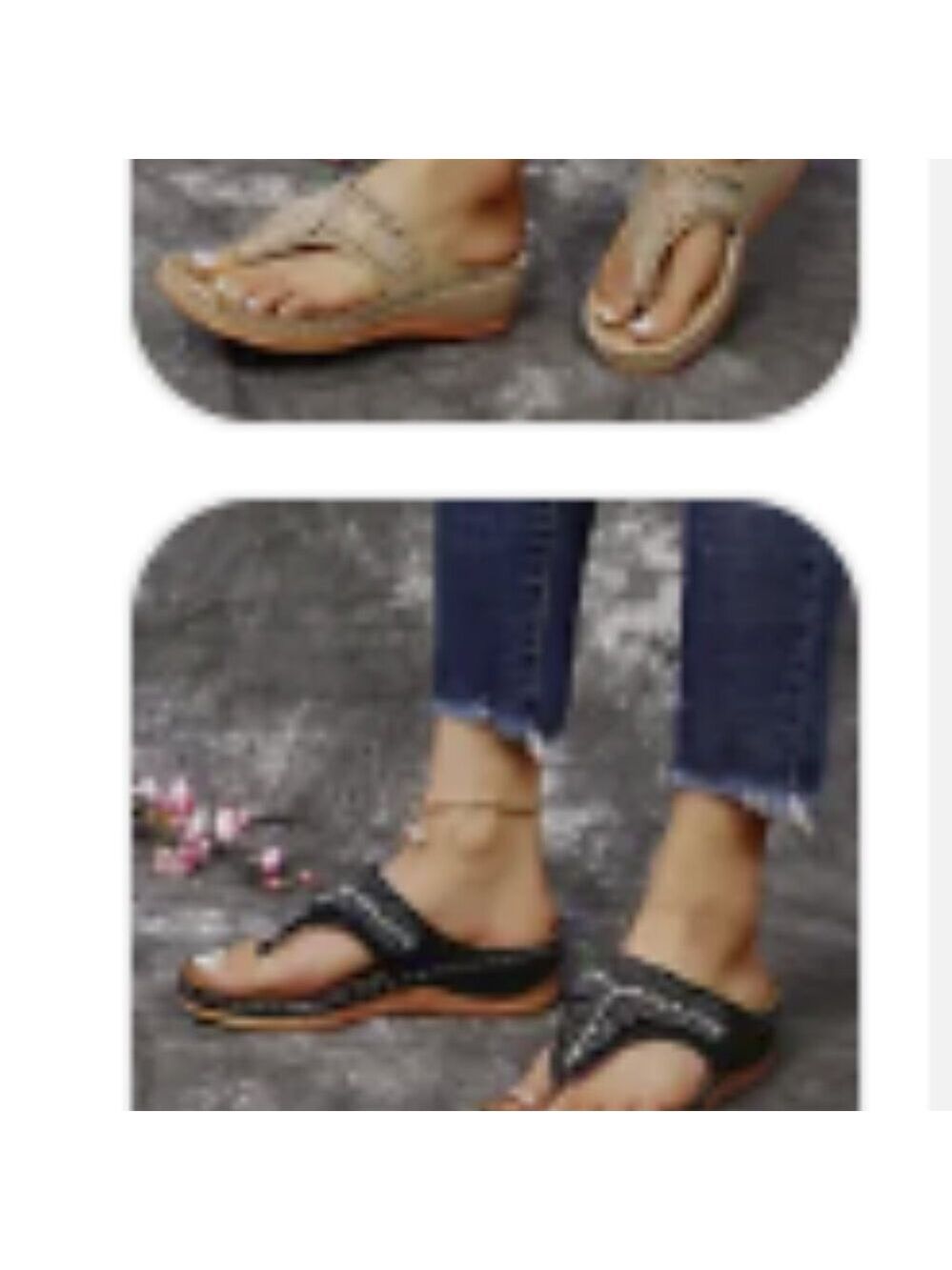 NWOT Women's Beaded Sandals choose Black or Tan both are size 9 - Picture 12 of 12